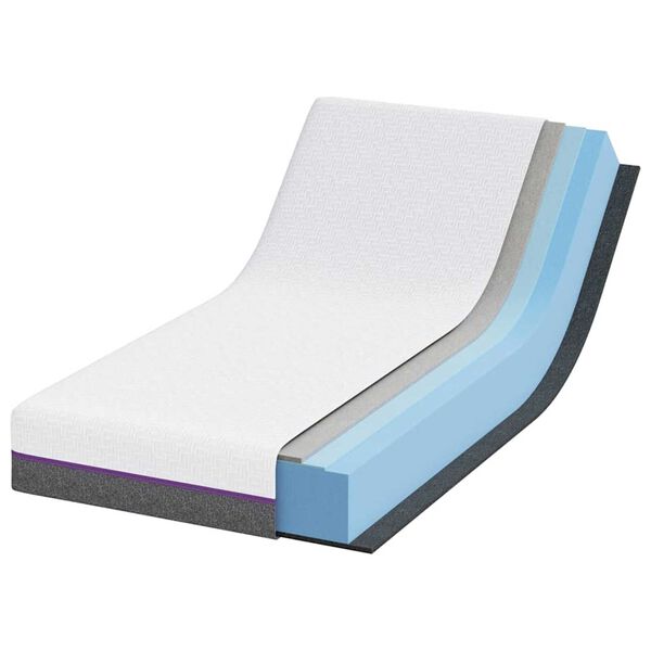 vidaXL Madrass Vitt och Grått 80 x 160 cm Minneskum