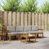 vidaXL Utomhussoffset 5 pcs Naturlig och Ljus Gr&aring; Massivt Akaciatr&auml;