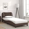 vidaXL Bed Frame without Mattress "Hvar" Brown 90x200 cm Faux Leather