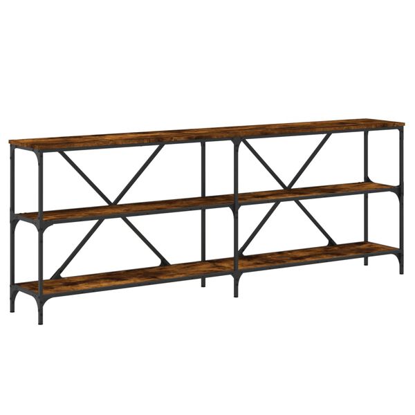 vidaXL Konsolbord r&ouml;kf&auml;rgad ek 200x30x75 cm konstruerat tr&auml; och j&auml;rn