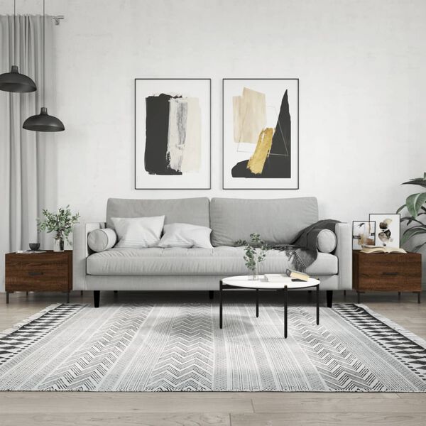 vidaXL Soffbord 2 st brun ek 50x50x40 cm konstruerat tr&auml;