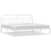 vidaXL S&auml;ngram med huvudgavel metall vit 193x203 cm