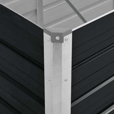 vidaXL Odlingslåda upphöjd antracit 320x80x45 cm galvaniserat stål