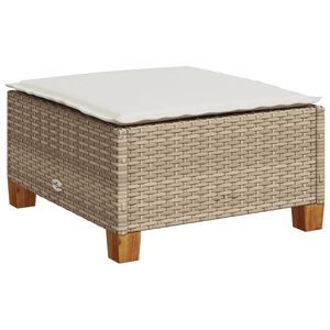 vidaXL Tr&auml;dg&aring;rdspall med dyna beige 63,5x56x32 cm konstrotting