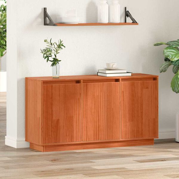 vidaXL Sideboard Brun Ek 111 x 34 x 60 cm Massiv furu