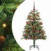 vidaXL Konstgjord julgran med LED -remsljus Gr&ouml;n 150 cm PVC och metall