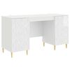 vidaXL Skrivbord Vit h&ouml;gglans 142,5 x 50 x 75 cm Konstruerat tr&auml;