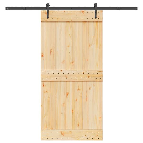 vidaXL Skjutd&ouml;rr med beslag 100x210 cm massiv furu