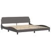 vidaXL Bed with Mattress "Zadar" Grey 200x200 cm Faux Leather