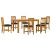 vidaXL Matgrupp 7 st Svart Massivt Ektr&auml;