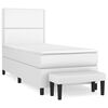 vidaXL Rams&auml;ng med madrass vit 100x200 cm konstl&auml;der