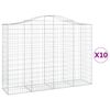 vidaXL Gabioner b&aring;gformade 10 st 200x50x140/160 cm galvaniserat j&auml;rn
