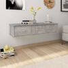 vidaXL V&auml;ggmonterade l&aring;dor betonggr&aring; 88x26x18,5 cm konstruerat tr&auml;