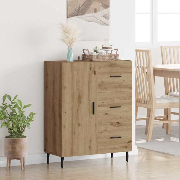 vidaXL Sideboard Artisan Ek 69,5 x 34 x 90 cm Konstruerat trä och järn
