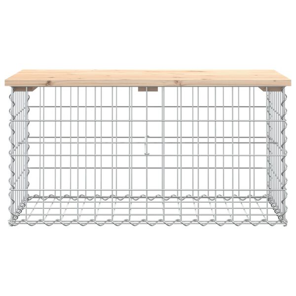 vidaXL Trädgårdsbänk gabion-design 83x44x42 cm massiv furu