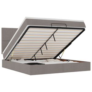 vidaXL Ottoman s&auml;ngram med madrass taupe 180x200 cm tyg