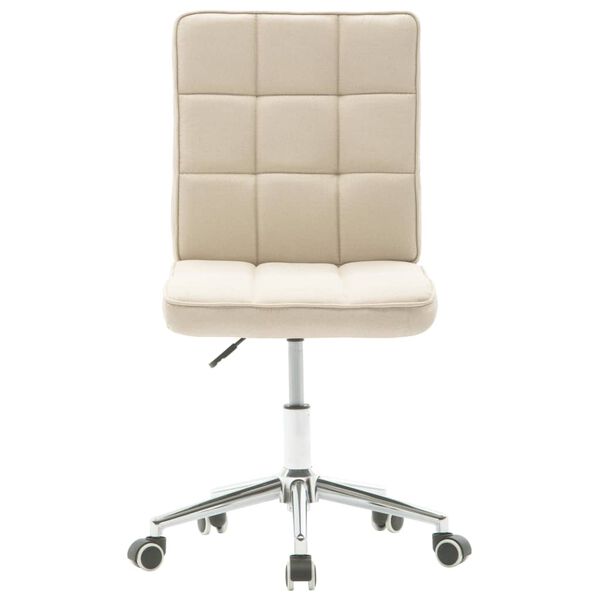 vidaXL Snurrbara matstolar 4 st gr&auml;ddvit tyg