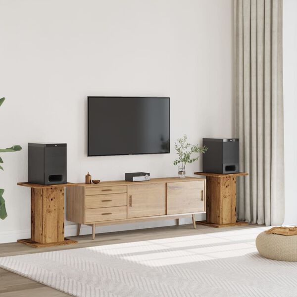 vidaXL Högtalarställ 2 st åldrat trä 30x30x60 cm konstruerat trä