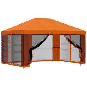 vidaXL Tr&auml;dg&aring;rdsgazebo med sidov&auml;ggar 4 &times; 3 m Orange