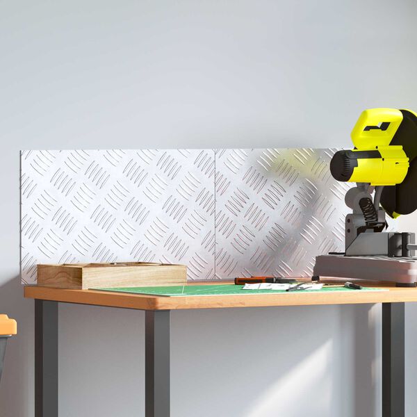 vidaXL Trappsteg Rektangul&auml;r 2 pcs Silver 50 x 30 cm Aluminium