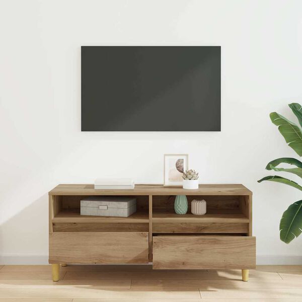 vidaXL TV-sk&aring;p Artisan Ek 100 x 34,5 x 44,5 cm Konstruerat tr&auml;