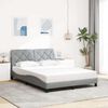 vidaXL Bed Frame with LED without Mattress Light Grey 140x200 cm Fabric