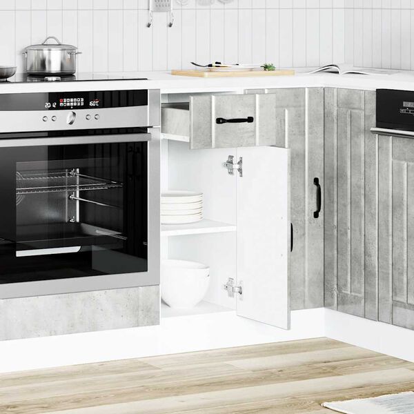 vidaXL Bassk&aring;p f&ouml;r k&ouml;k Lucca betonggr&aring; konstruerat tr&auml;