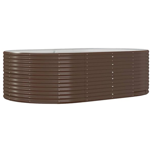 vidaXL Odlingslåda brun 212x140x68 cm galvaniserat stål