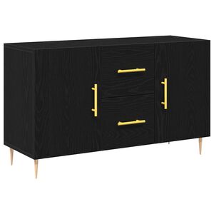vidaXL Sideboard med l&aring;da Svart Ek 100 x 36 x 60 cm Konstruerat tr&auml;
