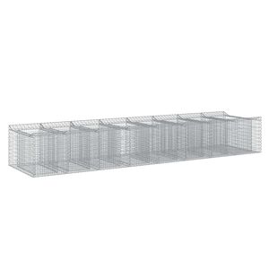 vidaXL Gabion upph&ouml;jd s&auml;ng 3 st 400 x 100 x 60 cm Galvaniserat st&aring;l