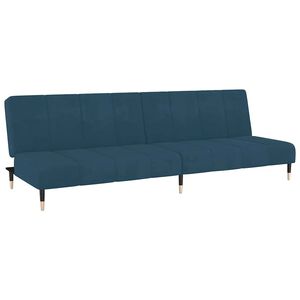 vidaXL B&auml;ddsoffa 2-sits bl&aring; sammet