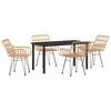 vidaXL Tr&auml;dg&aring;rdsm&ouml;belset 5 pcs Brun Pulverlackerat st&aring;l