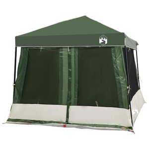 vidaXL Campingt&auml;ltset med tak med lagring 2 pcs Gr&ouml;n Taffeta och tyg