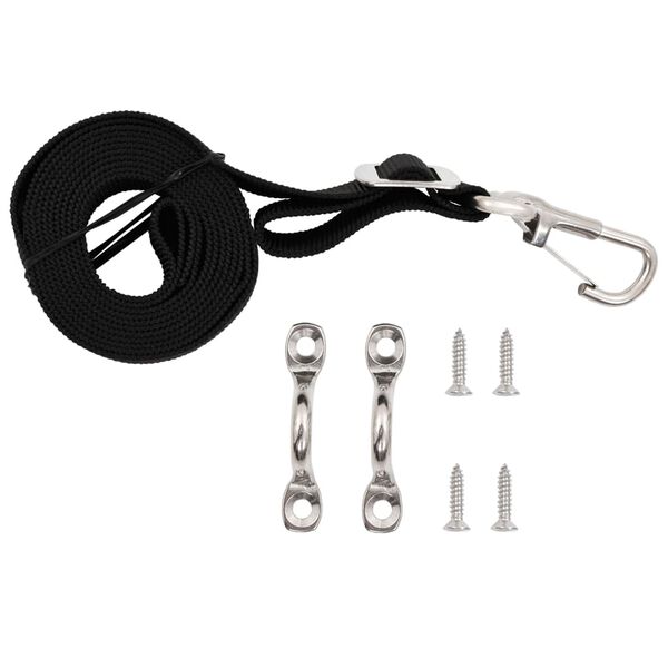 vidaXL Spännband till båtkapell 2 st tyg och rostfritt stål