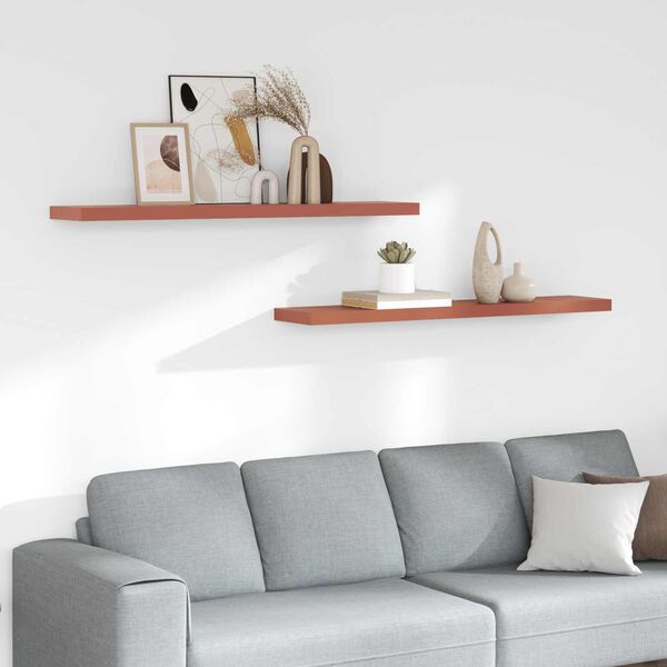 vidaXL V&auml;gg hylla 2 pcs R&ouml;d 120 x 23,5 x 4 cm Konstruerat tr&auml;