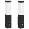 vidaXL Utomhus v&auml;gglampa 2 pcs Svart 10.5 x 6 x 33 cm