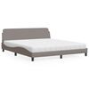 vidaXL Bed with Mattress "Dover" Taupe 180x200 cm Fabric