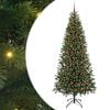 vidaXL Konstgjord julgran med 300 LED-lampor Gr&ouml;n 210 cm PE och PVC