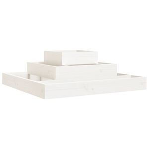vidaXL Odlingsl&aring;da vit 80x80x27 cm massiv furu