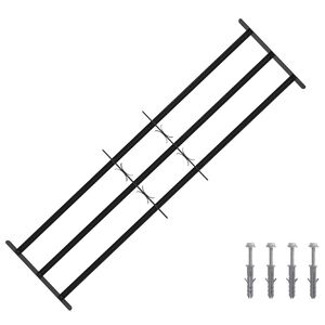 vidaXL F&ouml;nsterskyddsgaller med 3 Tv&auml;rstag 3 pcs 93-174 cm