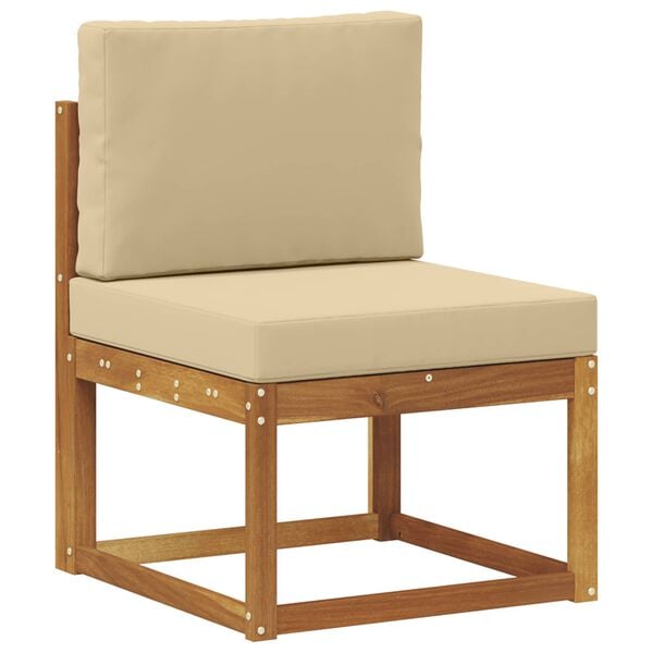 vidaXL Utomhussoffset med kudde 11 pcs Naturlig och Beige