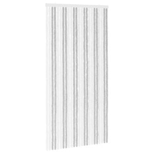 vidaXL Insektsgardin Chenille Ljusgr&aring; och vit. 100 x 200 cm 100% PP