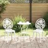 vidaXL Tr&auml;dg&aring;rds Bistro Set 3 pcs Vit Aluminium