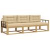 vidaXL Utomhussoffset med kudde 3 pcs Vit och Beige Polyester