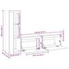 vidaXL Tv-bänk 3 st massiv furu