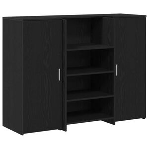 vidaXL Receptionsdisk svart ek 135x50x103,5 cm konstruerat tr&auml;