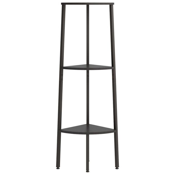 vidaXL Hörnhylla 3 hyllplan svart 45,5x31,5x120 cm
