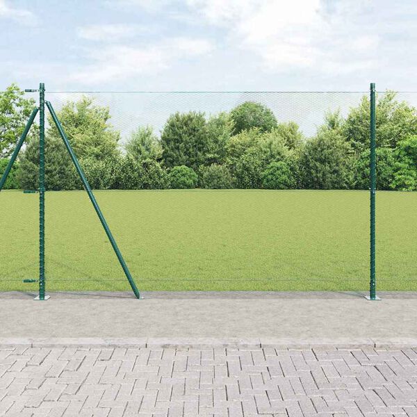 vidaXL St&auml;ngselstolpe Gr&ouml;n 50 x 1,4 m (13 mm n&auml;t) St&aring;l och PVC