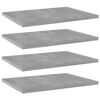vidaXL Hyllplan 4 st betonggr&aring; 40x30x1,5 cm konstruerat tr&auml;