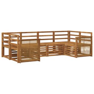 vidaXL Sektionsoffgrupp 5 pcs Naturlig Massivt Akaciatr&auml;